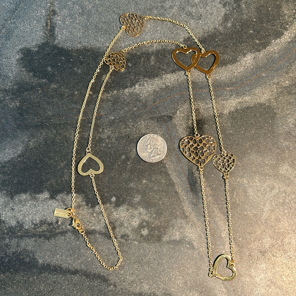 Coach Heart logo Gold tone Necklace - Picture 5 of 7